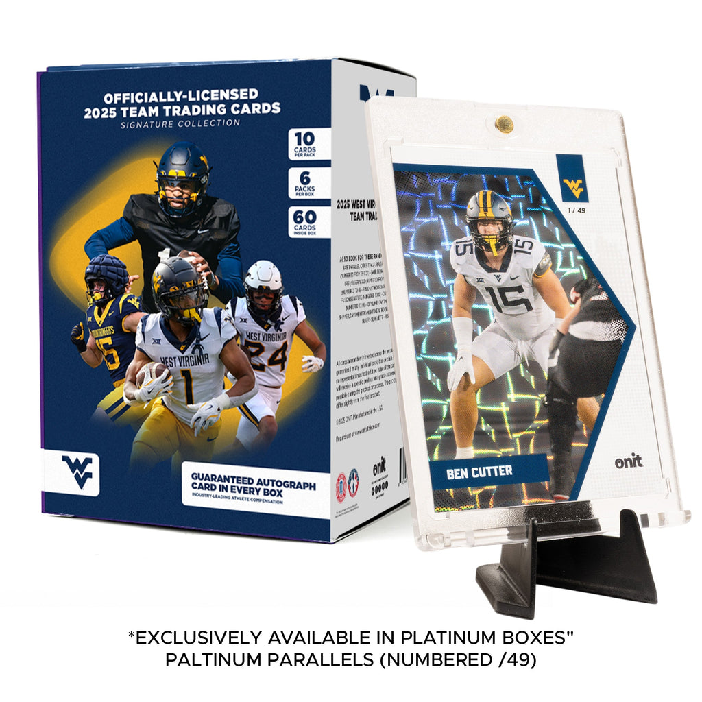West Virginia University Football 2025 Trading Cards - Platinum Box