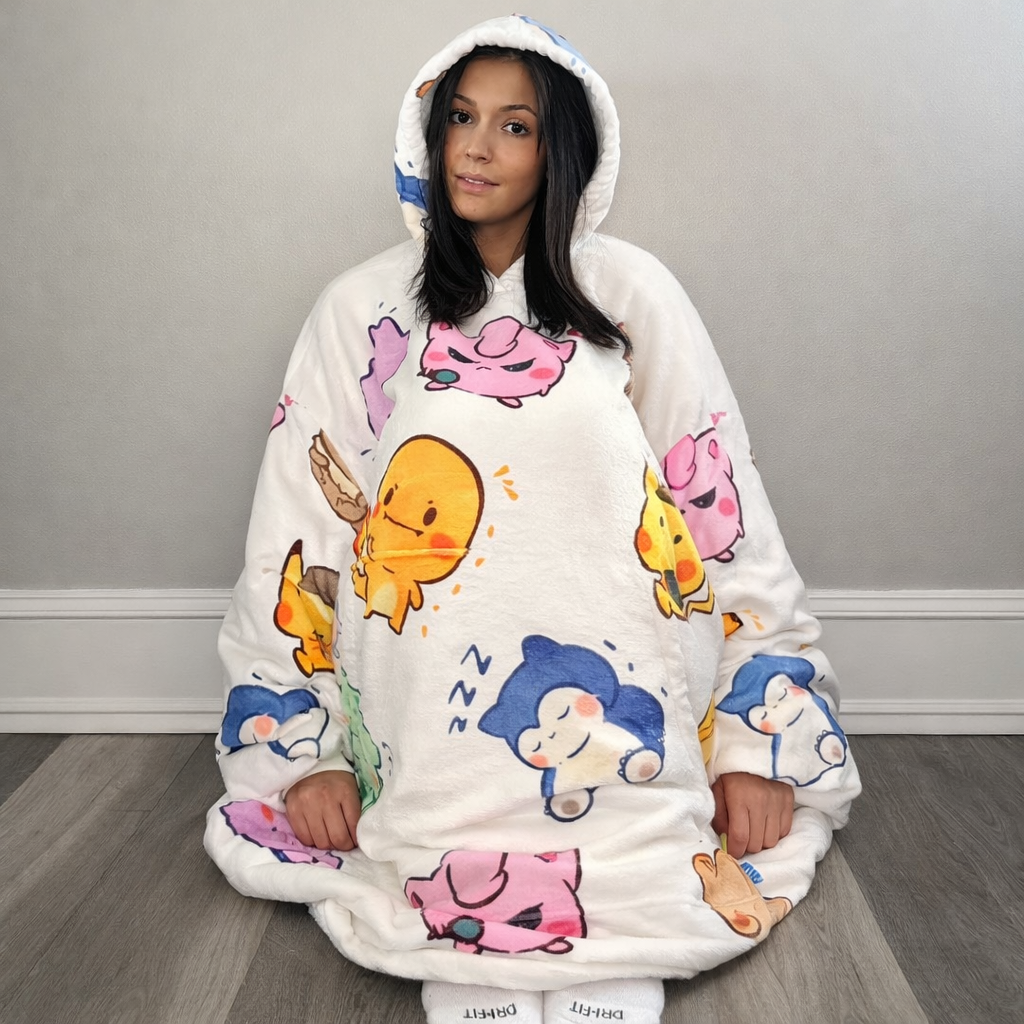 Pokémon Wearable Blanket Hoodie for Kids & Adults