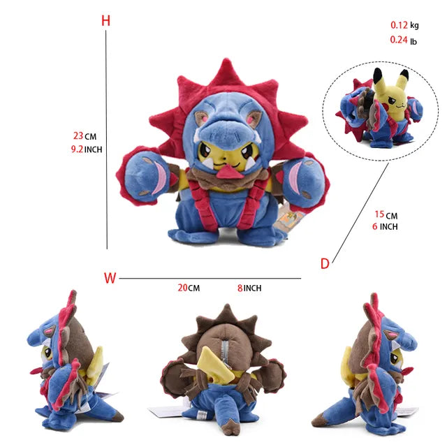 24 Pcs Pokemon Pikachu Cosplay Toys Charizard Snorlax Garchomp Tyranitar Hydreigon Anime Stuffed Plush Cartoon Peluche Dolls - # BOT&G512610001
