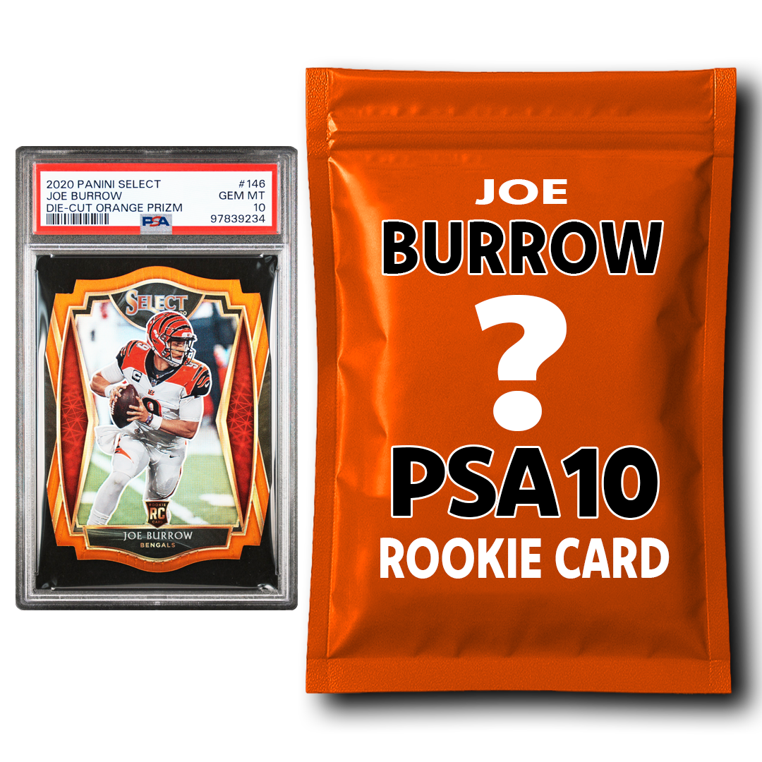 Joe Burrow PSA 10 Graded Rookie Football Card Mystery Pack