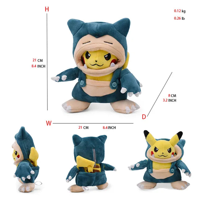 24 Pcs Pokemon Pikachu Cosplay Toys Charizard Snorlax Garchomp Tyranitar Hydreigon Anime Stuffed Plush Cartoon Peluche Dolls - # BOT&G512610001