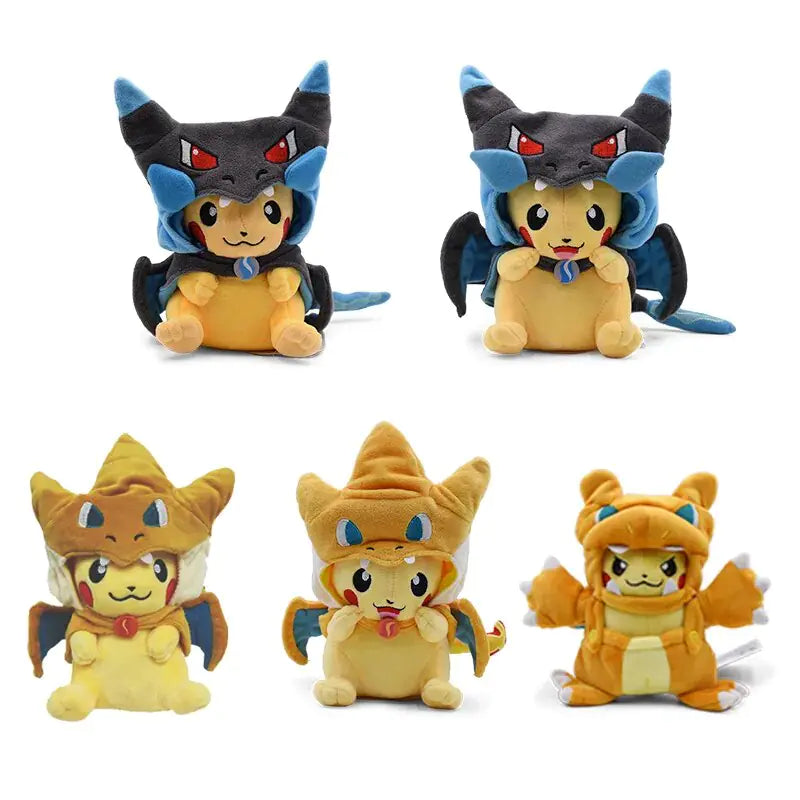 24 Pcs Pokemon Pikachu Cosplay Toys Charizard Snorlax Garchomp Tyranitar Hydreigon Anime Stuffed Plush Cartoon Peluche Dolls - # BOT&G512610001
