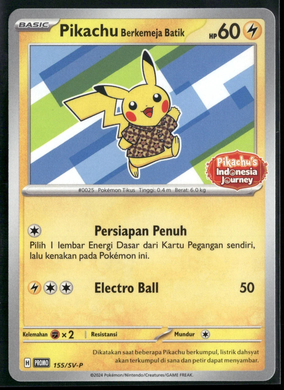 (Indonesian) Pokémon TCG: Pikachu Batik Shirt Promo Card (Select Variant)